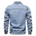 OEM пользовательские мужские винтажные светло-голубой джинсовая куртка